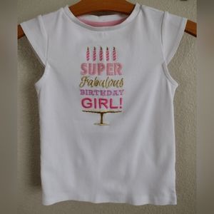 Gymboree s/s Fabulous Birthday Girl top stunning embroidery Size 7